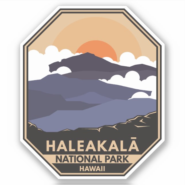Haleakala National Park Retro Emblem Sticker (Front)