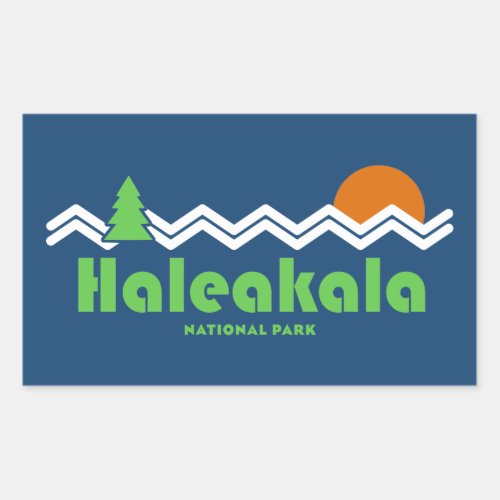 Haleakala National Park Retro Rectangular Sticker