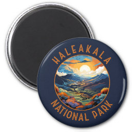 Haleakala National Park Sunset Retro Distressed Magnet