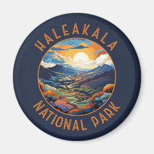 Haleakala National Park Sunset Retro Distressed Magnet