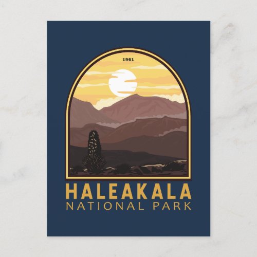 Haleakala National Park Vintage Emblem Postcard