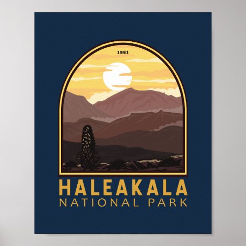 Haleakala National Park Vintage Emblem Poster