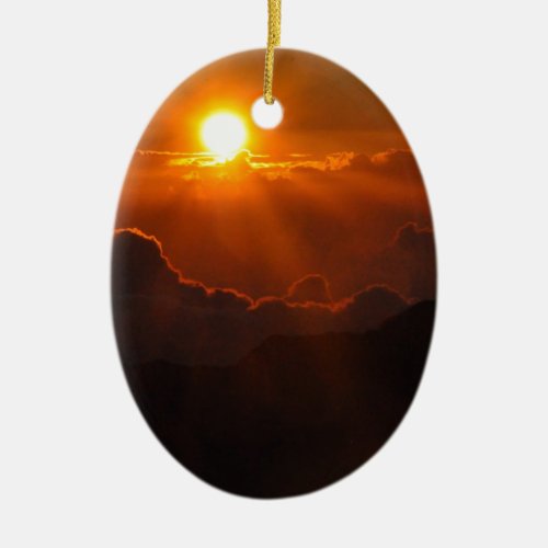 Haleakala Sunrise in Hawaii Ceramic Ornament