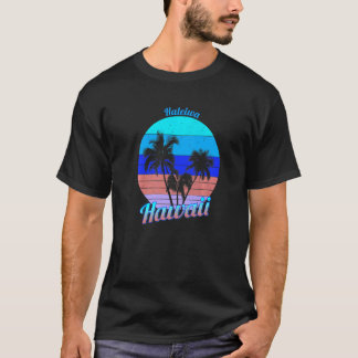 Haleiwa Hawaii Retro Tropical Palm Trees Vacation T-Shirt