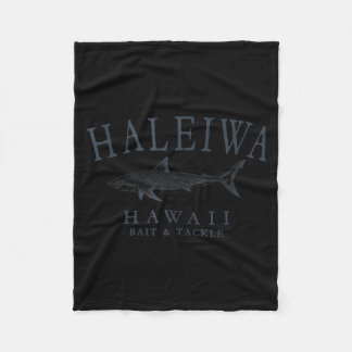 Haleiwa hawaii shark retro slate art fishing tank fleece blanket