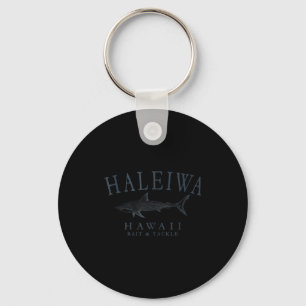 Haleiwa hawaii shark retro slate art fishing tank keychain