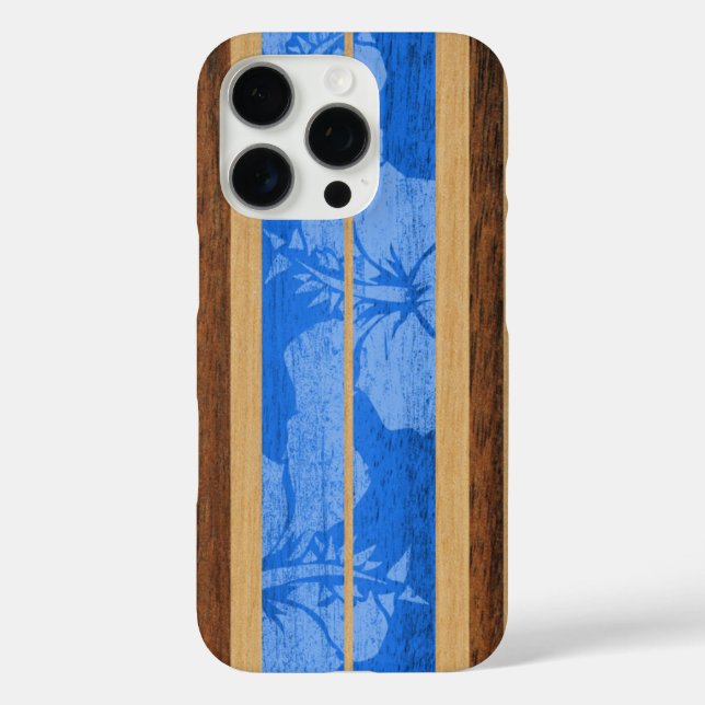 Haleiwa Surfboard Hawaiian in Blue Case-Mate iPhone Case (Back)