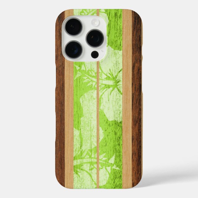 Haleiwa Surfboard Hawaiian in Lime Case-Mate iPhone Case (Back)