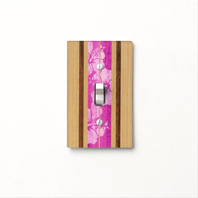 Haleiwa Surfboard Hawaiian Light Switch Cover (In Situ)