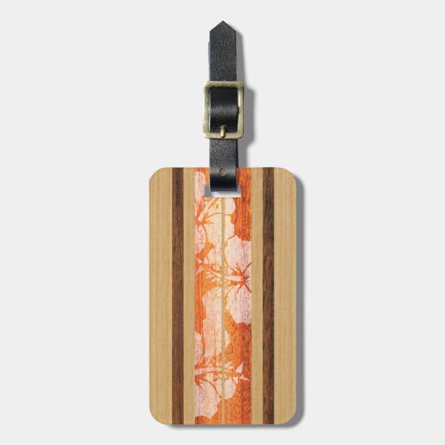 Haleiwa Surfboard Hawaiian Luggage Tags (Front Vertical)
