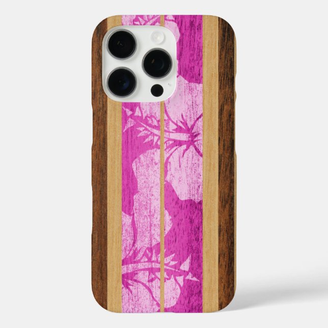 Haleiwa Surfboard Hawaiian Pink Case-Mate iPhone Case (Back)