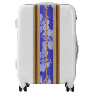 Haleiwa Surfboard Vintage Hawaiian Faux Wood Luggage