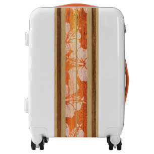 Haleiwa Surfboard Vintage Hawaiian Faux Wood Luggage