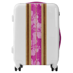 Haleiwa Surfboard Vintage Hawaiian Faux Wood Luggage