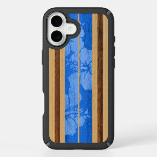 Haleiwa Surfboard Vintage Hawaiian Faux Wood iPhone 16 Plus Case