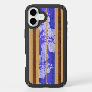 Haleiwa Surfboard Vintage Hawaiian Faux Wood iPhone 16 Plus Case
