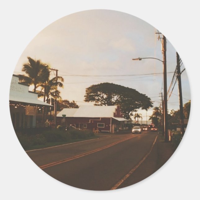 Haleiwa Surfer Town  Classic Round Sticker (Front)
