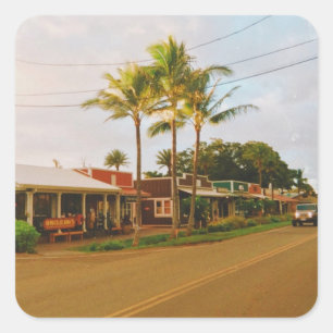 Haleiwa Surfer Town Square Sticker