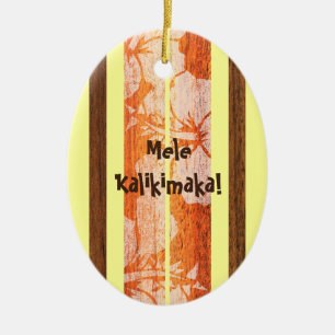 Haleiwa Vintage Faux Wood Surfboard Ornament
