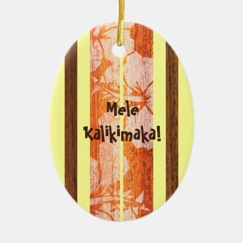 Haleiwa Vintage Faux Wood Surfboard Ornament