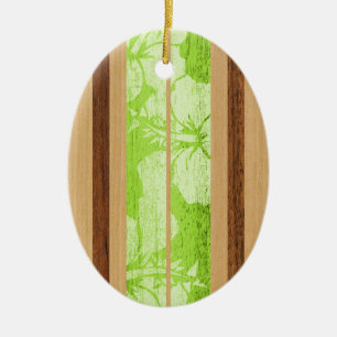 Haleiwa Vintage Faux Wood Surfboard Ornament