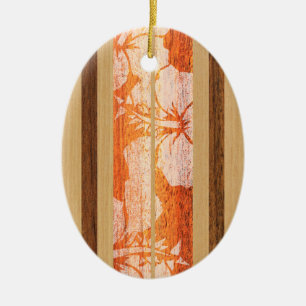 Haleiwa Vintage Faux Wood Surfboard Ornament