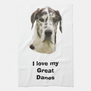 Halequin Great Dane pet photo Towel