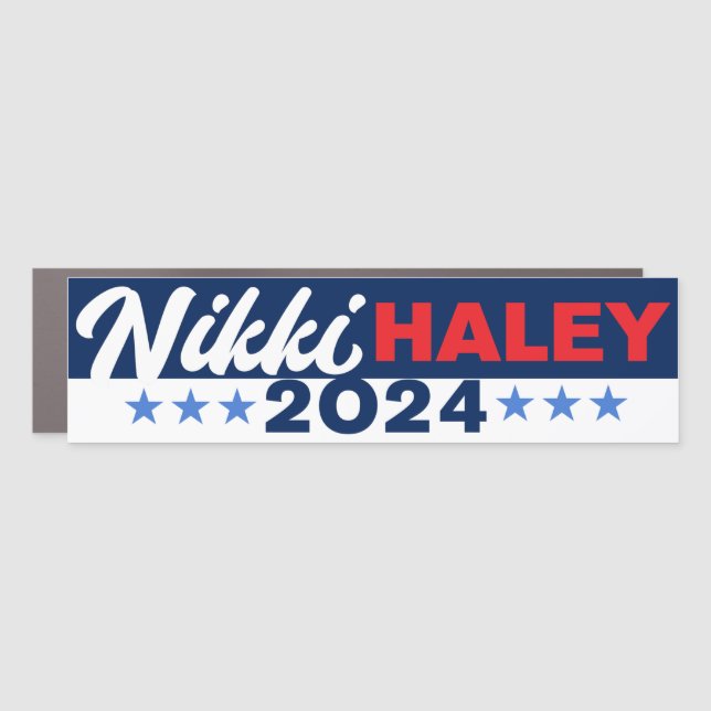 Haley for President Nikki Haley 2024 Bumper Car Magnet (Front)