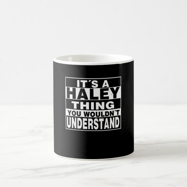 HALEY Surname Personalized Gift Coffee Mug (Center)