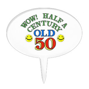Half a Century 50th Birthday Cake Topper
