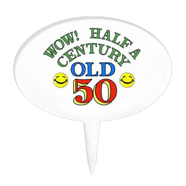 Half a Century 50th Birthday Cake Topper Zazzle