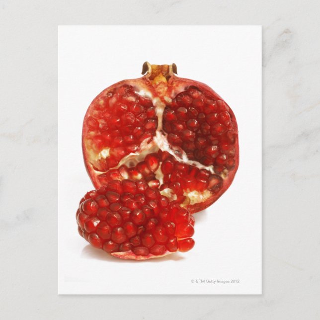 Half a ripe pomegranate cut to expose the juicy postcard (Front)