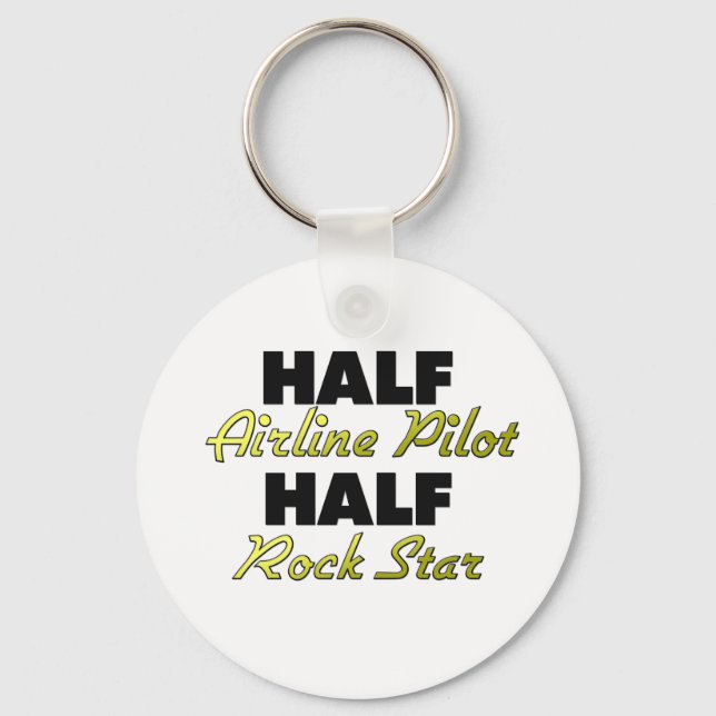 Half Airline Pilot Half Rock Star Keychain (Front)