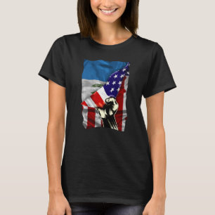 Half American Flag Guatemalan ROOTS USA Flag Guate T-Shirt