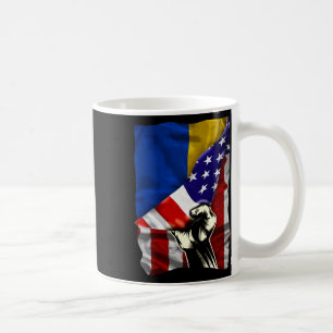 Half American Flag Ukrainian Roots Usa Flag Ukrain Coffee Mug