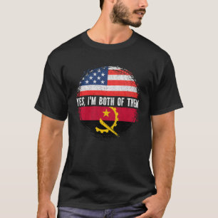 Half American Half Angolan USA Flag Angola T-Shirt