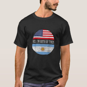 Half American Half Argentinian USA Flag Argentina T-Shirt