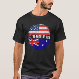Half American Half Austalian USA Flag Australia  T-Shirt