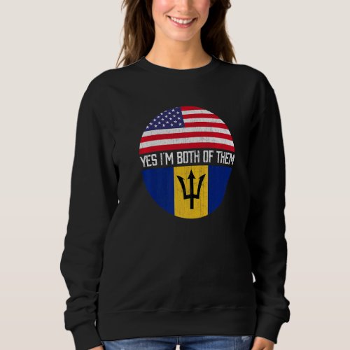 Half American Half Bajan Usa Flag Family Heritage Sweatshirt