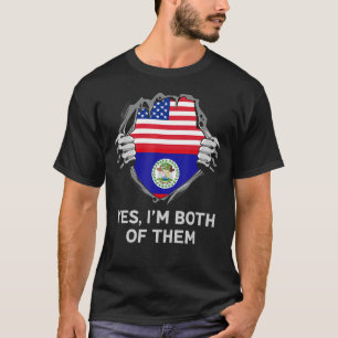 Half American Half Belizean USA Belize Flag Mens W T-Shirt