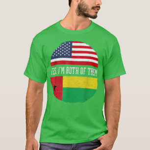 Half American Half BissauGuinean USA Flag GuineaBi T-Shirt