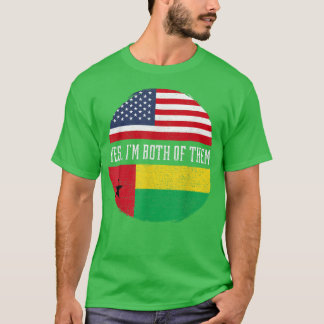 Half American Half BissauGuinean USA Flag GuineaBi T-Shirt