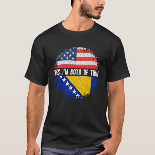 Half American Half Bosnian Bosnia and Herzegovina T_Shirt