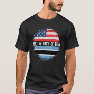Half American Half Botswanan USA Flag Botswana  T-Shirt
