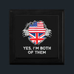 Half American Half British USA England Flag Mens W Gift Box<br><div class="desc">Half American Half British USA England Flag Mens Womens</div>