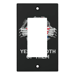 Half American Half British USA England Flag Mens W Light Switch Cover