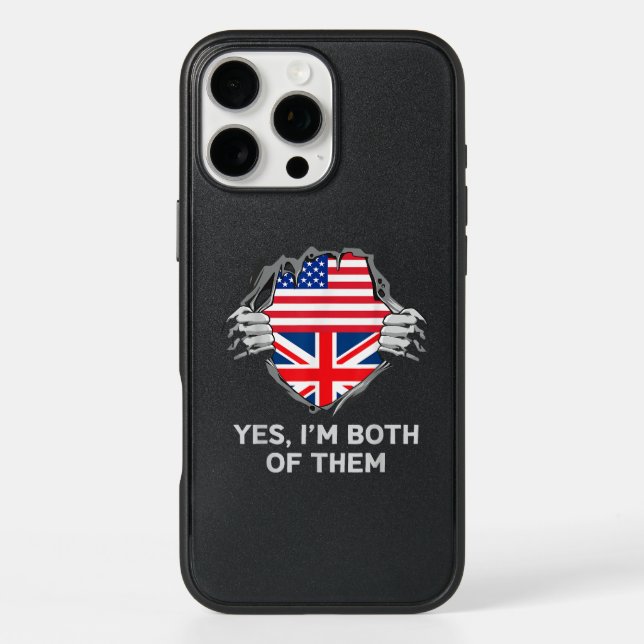 Half American Half British USA England Flag Mens W Otterbox iPhone Case (Back)