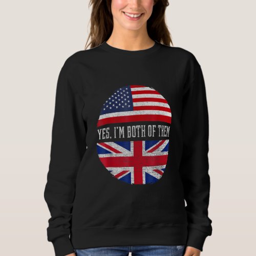 Half American Half British USA Flag United Kingdom Sweatshirt