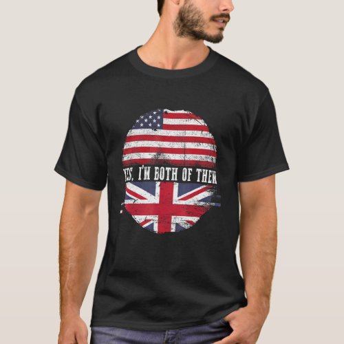 Half American Half British Usa Flag United Kingdom T_Shirt