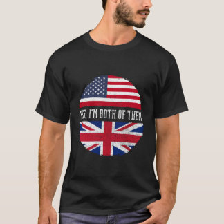 Half American Half British Usa Flag United Kingdom T-Shirt